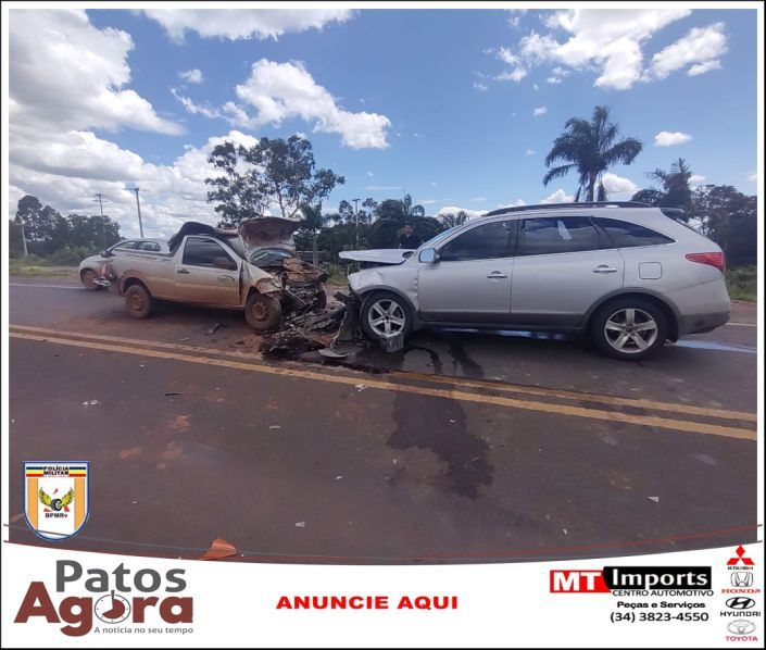 Condutor dorme ao volante e provoca colisão frontal na MG 230 Patos