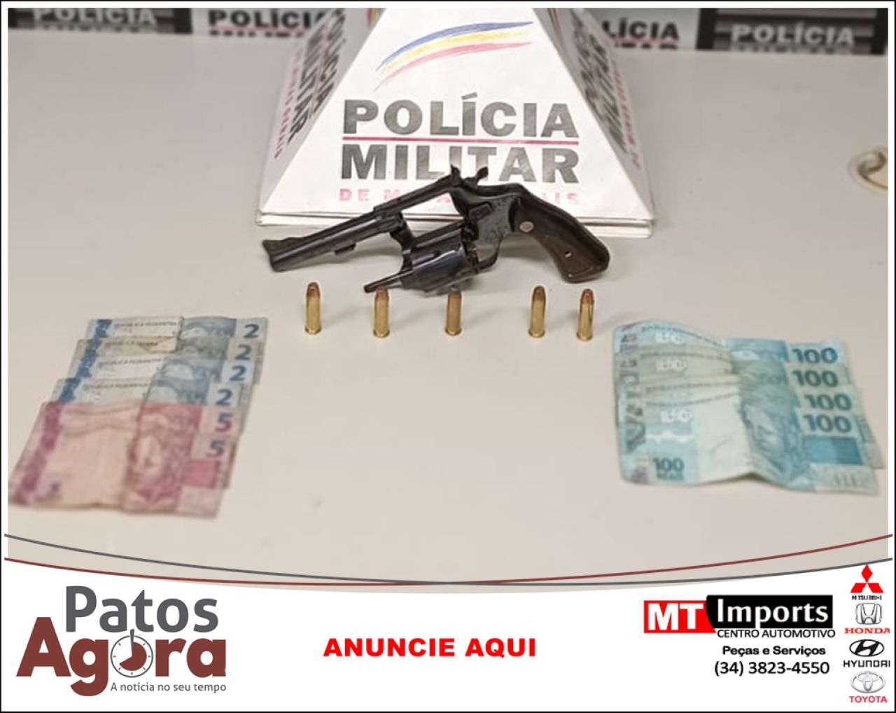 PM de Guimarânia prende dupla por porte ilegal de arma de fogo Patos