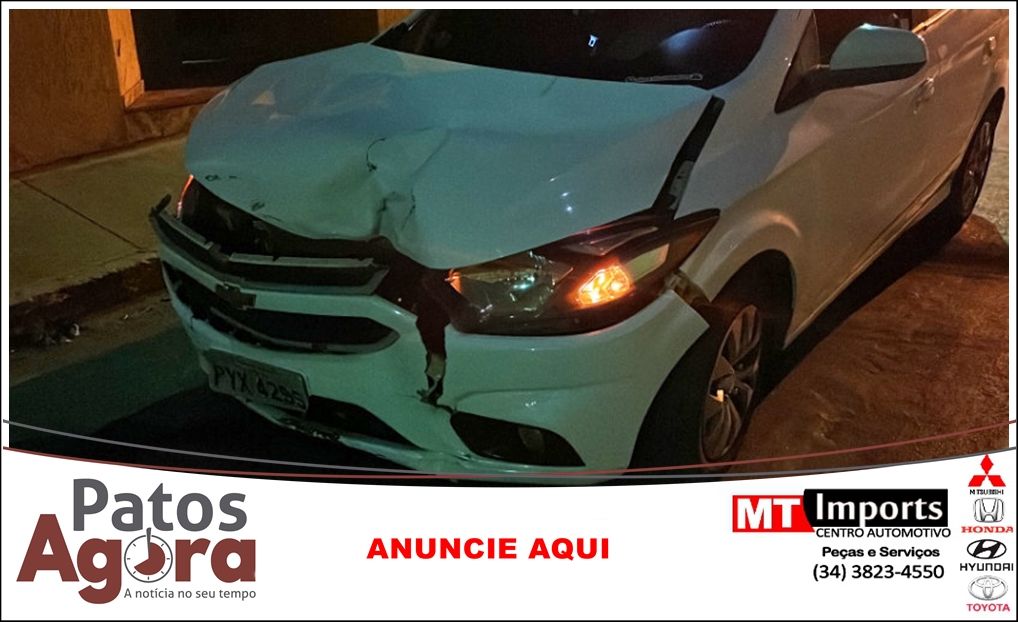 Motociclista com sintomas de embriaguez fica ferido ao colidir em carro na Av. Afonso Queiroz | Patos Agora - A notícia no seu tempo - https://patosagora.net