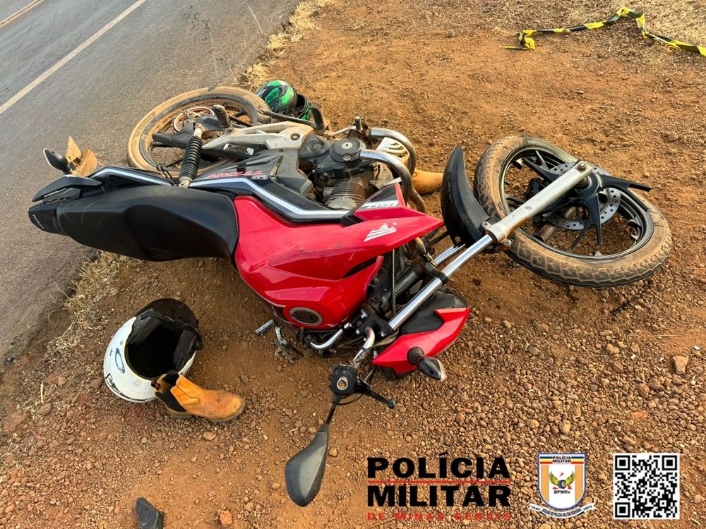 Motociclista fica ferido e passageiro de 18 anos morre em acidente na BR-146, em Cruzeiro da Fortaleza | Patos Agora - A notícia no seu tempo - https://patosagora.net