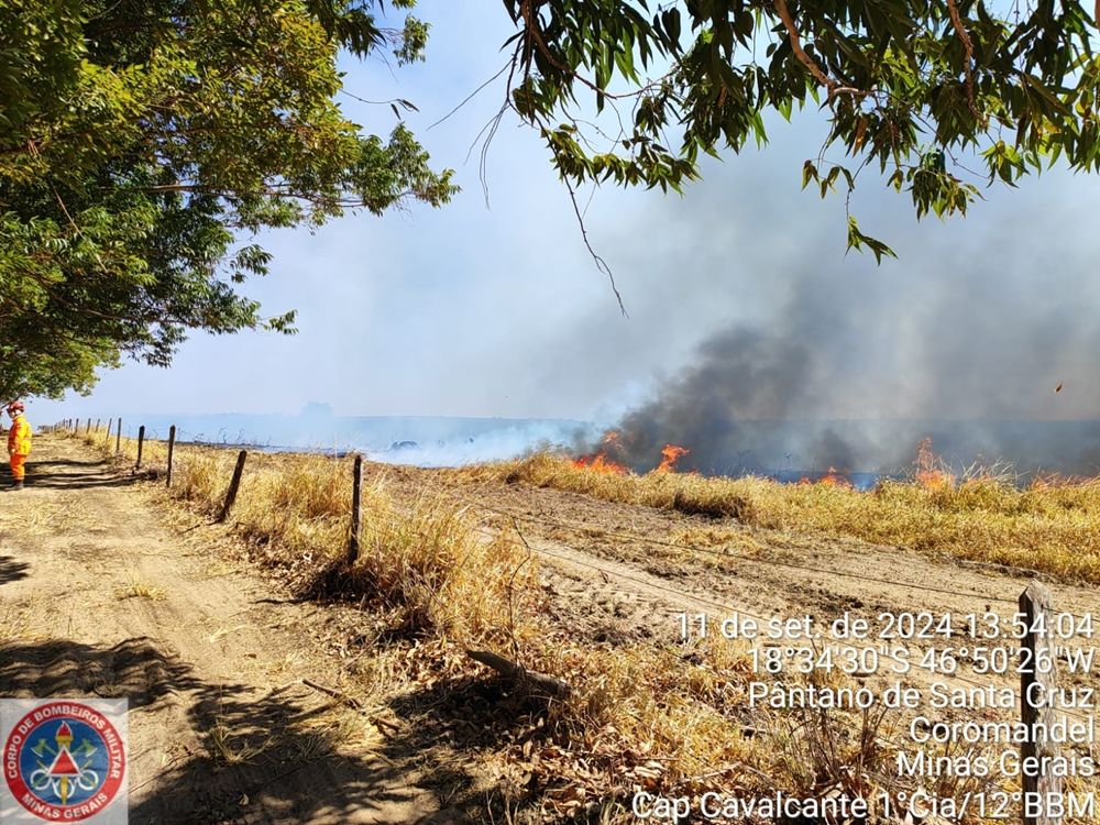 Incêndio consome cerca de 1000 hectares na zona rural de Coromandel | Patos Agora - A notícia no seu tempo - https://patosagora.net