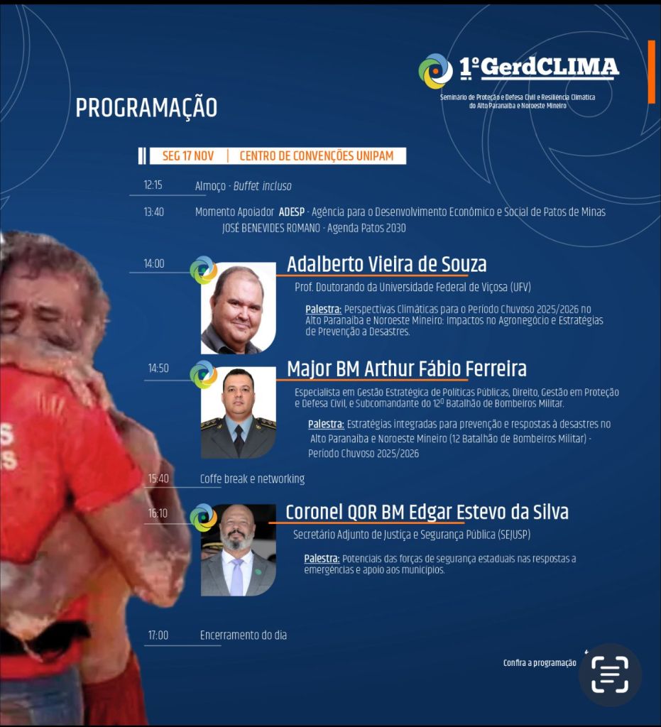 Bombeiros de Patos de Minas promovem 1º Seminário Regional sobre Defesa Civil e Resiliência Climática | Patos Agora - A notícia no seu tempo - https://patosagora.net