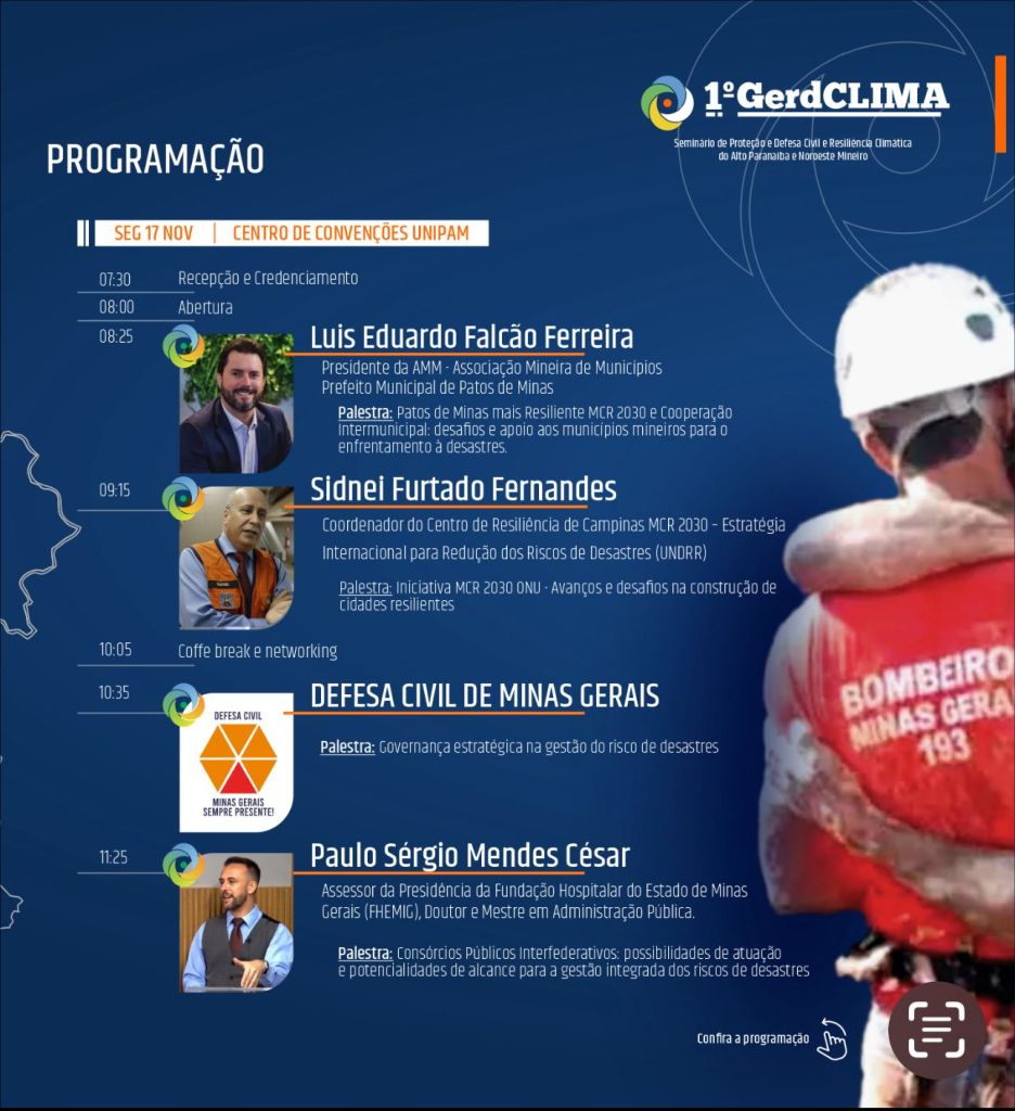 Bombeiros de Patos de Minas promovem 1º Seminário Regional sobre Defesa Civil e Resiliência Climática | Patos Agora - A notícia no seu tempo - https://patosagora.net