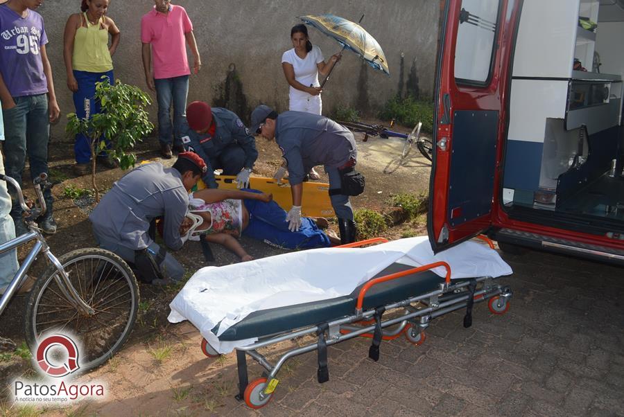 Mulher fica ferida após bicicleta perder freio na Rua Paraíba  | Patos Agora - A notícia no seu tempo - https://patosagora.net