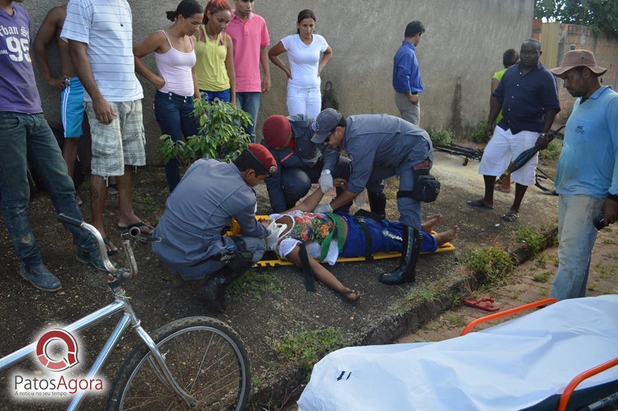 Mulher fica ferida após bicicleta perder freio na Rua Paraíba  | Patos Agora - A notícia no seu tempo - https://patosagora.net