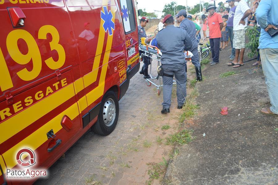 Mulher fica ferida após bicicleta perder freio na Rua Paraíba  | Patos Agora - A notícia no seu tempo - https://patosagora.net