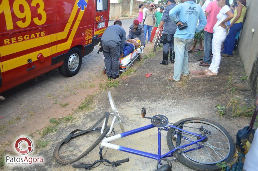 Mulher fica ferida após bicicleta perder freio na Rua Paraíba  | Patos Agora - A notícia no seu tempo - https://patosagora.net