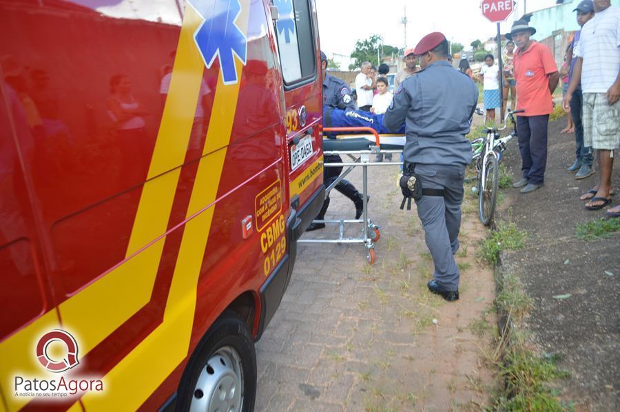 Mulher fica ferida após bicicleta perder freio na Rua Paraíba  | Patos Agora - A notícia no seu tempo - https://patosagora.net