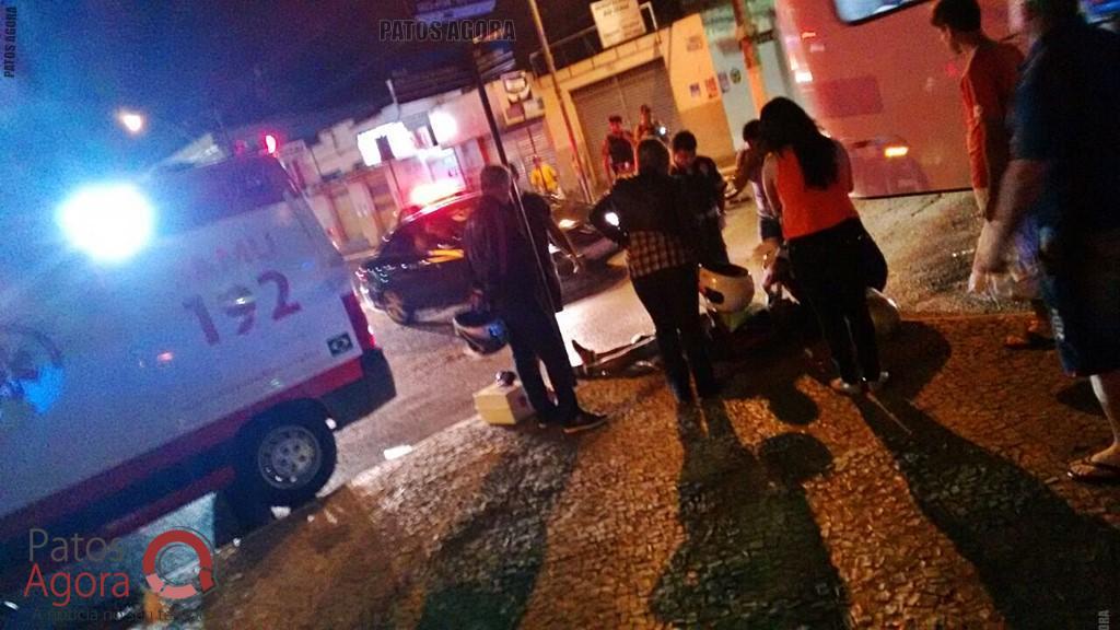 Motociclista fica ferido após ser atingido por camionete que avançou sinal vermelho | Patos Agora - A notícia no seu tempo - https://patosagora.net