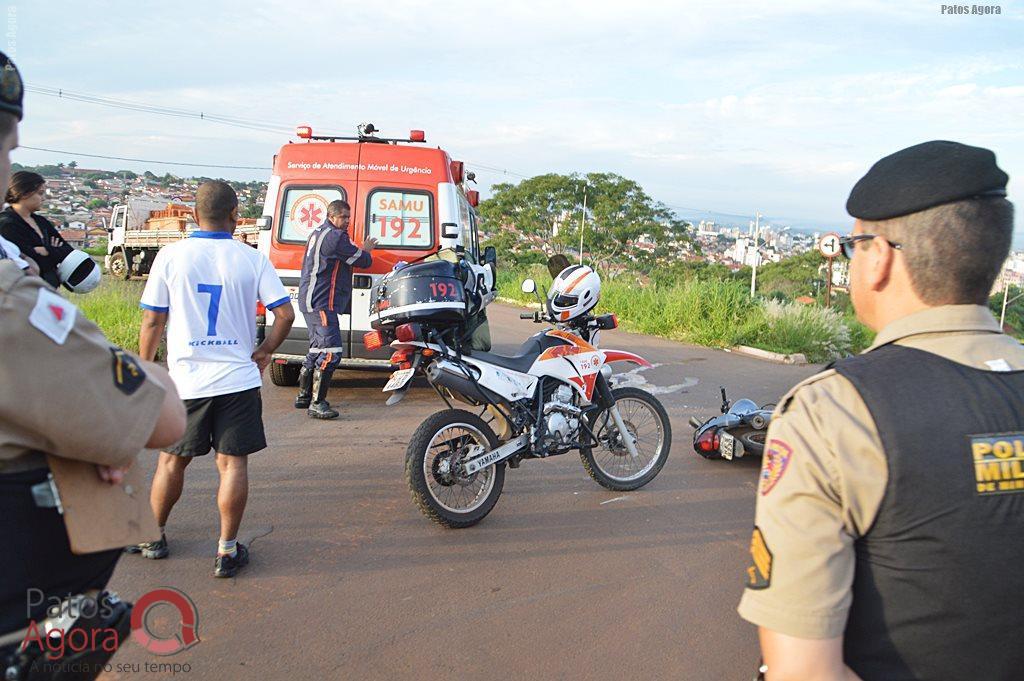 Acidente entre motocicleta e caminhão deixa rapaz gravemente ferido na Av. Fátima Porto | Patos Agora - A notícia no seu tempo - https://patosagora.net