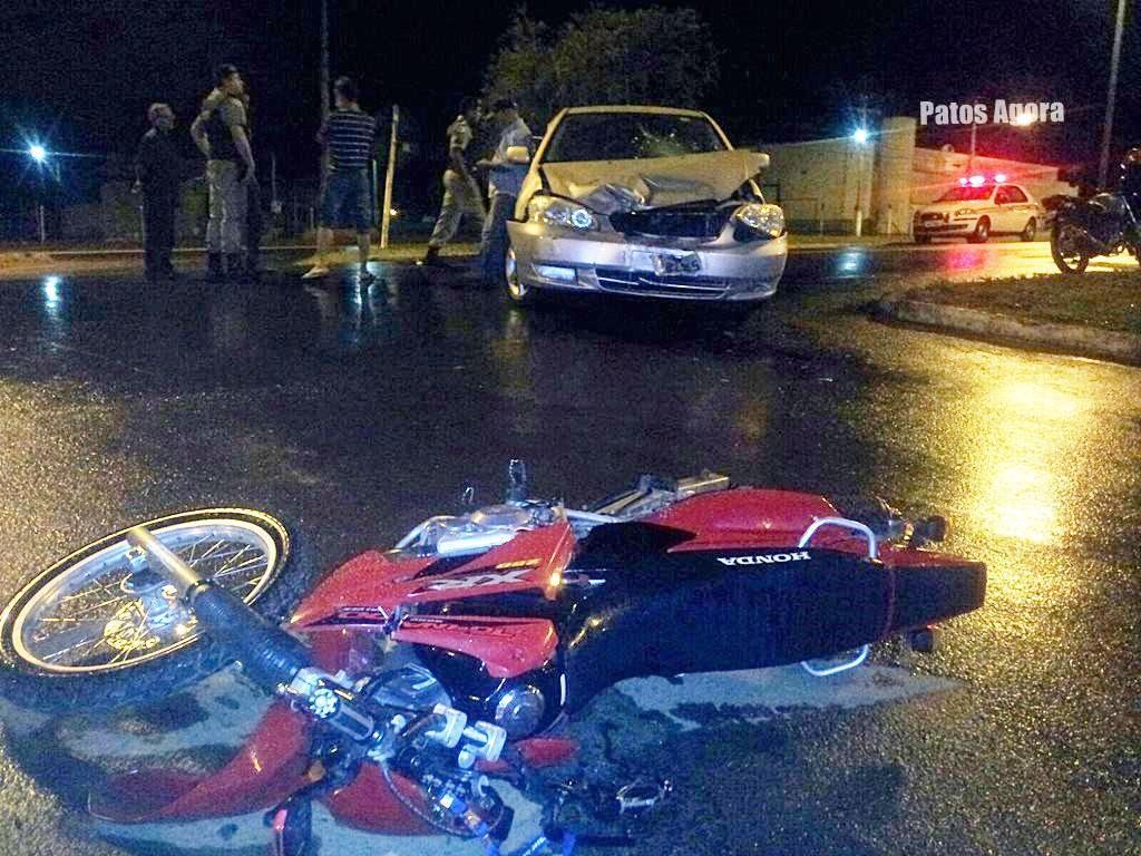 Aconteceu de novo: Acidente deixa motociclista ferido na Avenida JK | Patos Agora - A notícia no seu tempo - https://patosagora.net