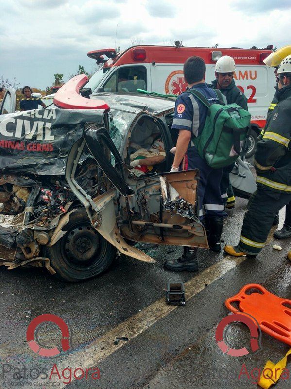 Investigador da PC fica ferido na BR-354 após viatura colidir contra caminhão | Patos Agora - A notícia no seu tempo - https://patosagora.net