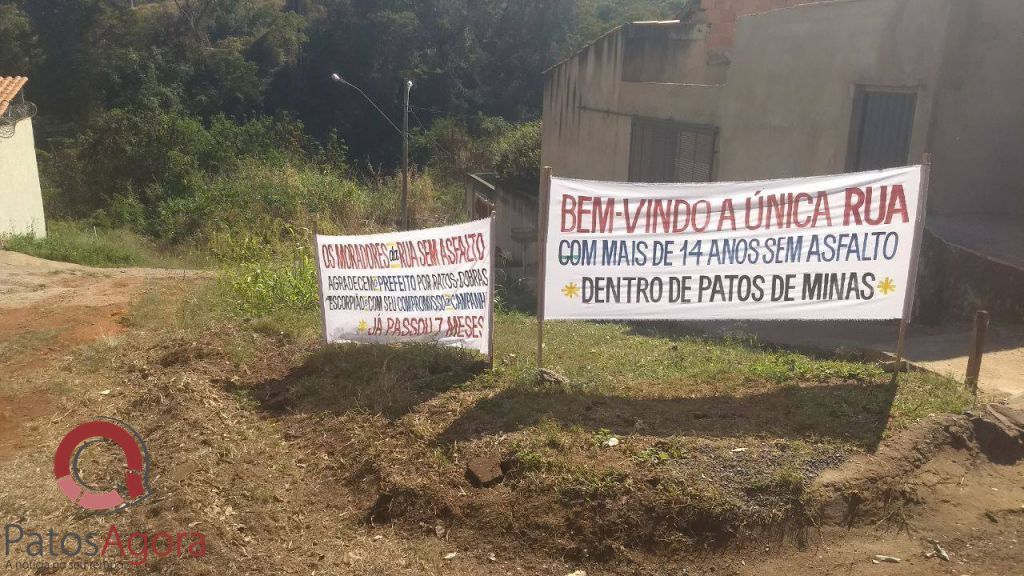 Moradores fazem manifestação na Rua Pedro Felisbino dos Reis | Patos Agora - A notícia no seu tempo - https://patosagora.net