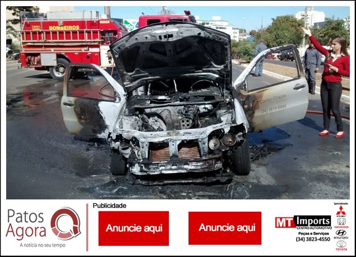 Carro com duas ocupantes pega fogo e Corpo de Bombeiros é acionado para conter as chamas | Patos Agora - A notícia no seu tempo - https://patosagora.net