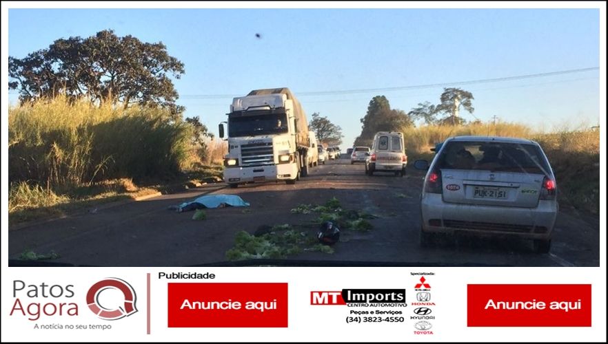 Grave acidente mata motociclista na BR-354, próximo à Lagoa Formosa | Patos Agora - A notícia no seu tempo - https://patosagora.net