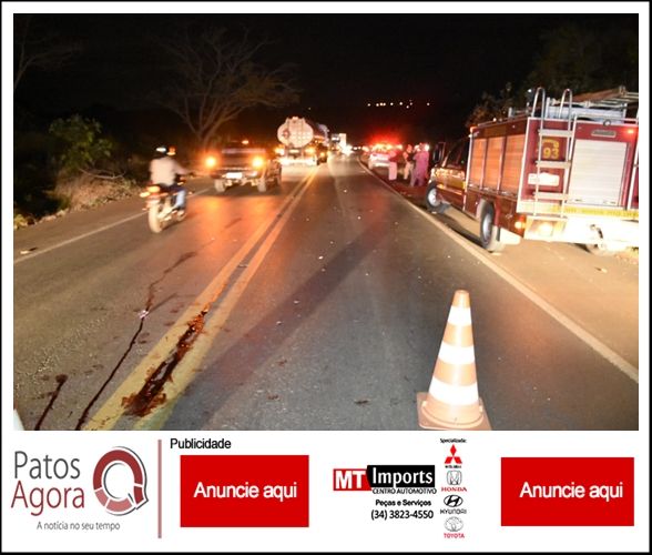 Três pessoas ficam gravemente feridas na BR-354 após motocicleta atingir ciclista | Patos Agora - A notícia no seu tempo - https://patosagora.net
