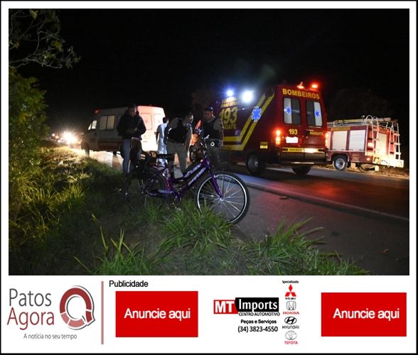 Três pessoas ficam gravemente feridas na BR-354 após motocicleta atingir ciclista | Patos Agora - A notícia no seu tempo - https://patosagora.net