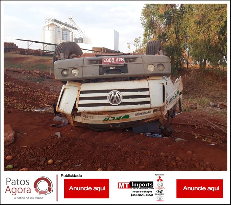 Motorista de caminhão morre em tombamento na BR-354 em Lagoa Formosa | Patos Agora - A notícia no seu tempo - https://patosagora.net