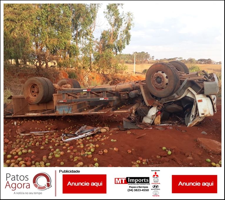 Motorista de caminhão morre em tombamento na BR-354 em Lagoa Formosa | Patos Agora - A notícia no seu tempo - https://patosagora.net