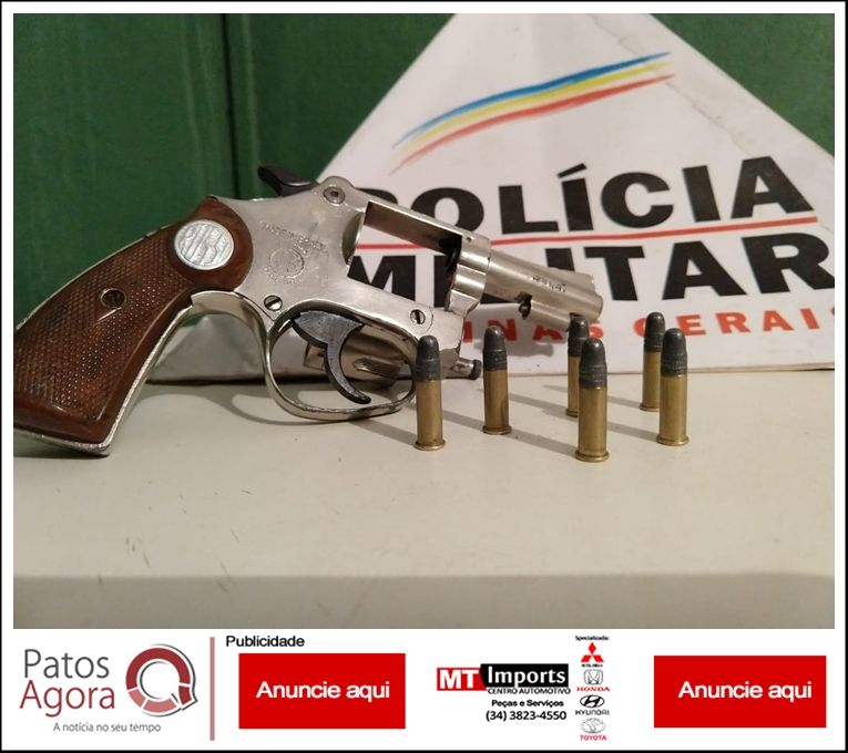 Após denúncia, PM prende rapaz de 23 anos e localiza arma e munições no município de Presidente Olegário | Patos Agora - A notícia no seu tempo - https://patosagora.net