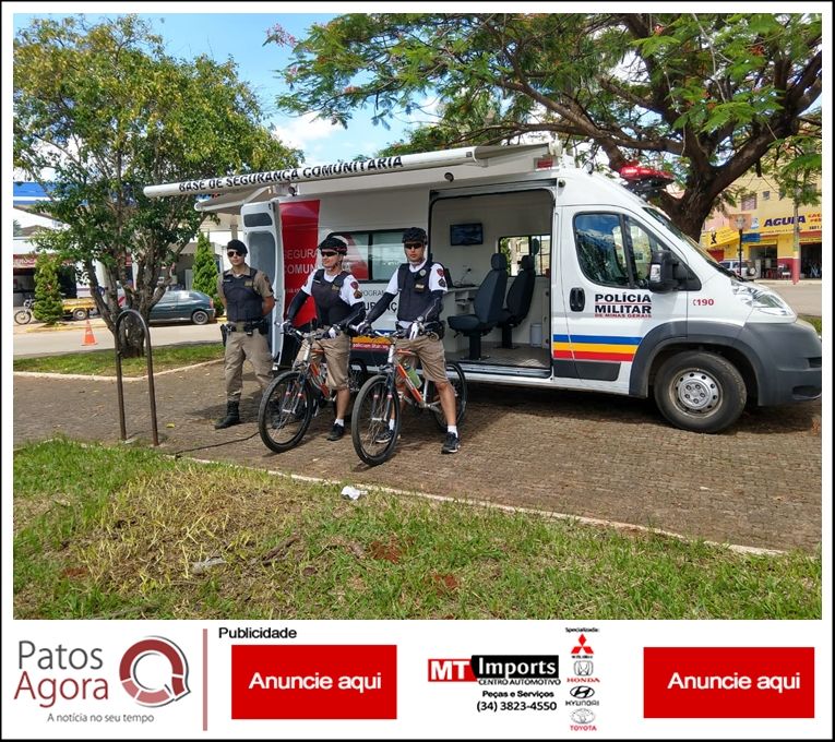 PM instala base móvel  e ciclopatrulha na orla da Lagoa Grande | Patos Agora - A notícia no seu tempo - https://patosagora.net