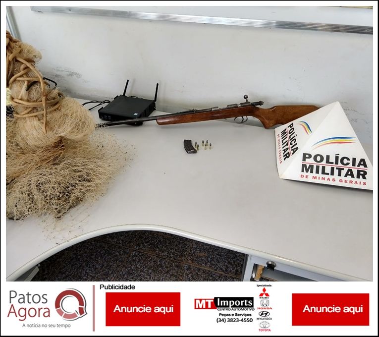 Polícia Ambiental flagra pescadores no Rio Paranaíba com rede e arma | Patos Agora - A notícia no seu tempo - https://patosagora.net