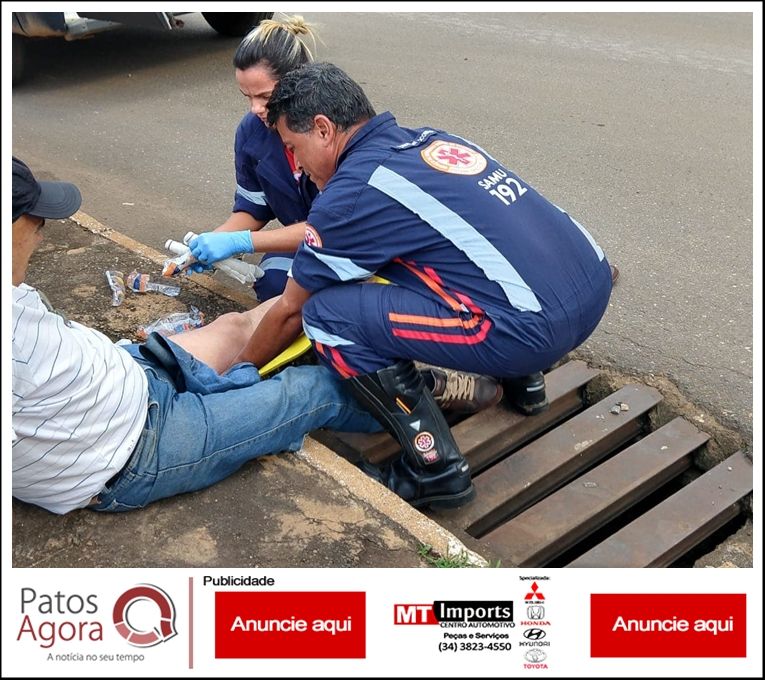 Senhor de 66 anos fratura perna após cair em bueiro | Patos Agora - A notícia no seu tempo - https://patosagora.net