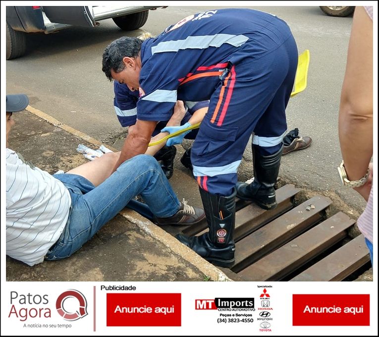 Senhor de 66 anos fratura perna após cair em bueiro | Patos Agora - A notícia no seu tempo - https://patosagora.net