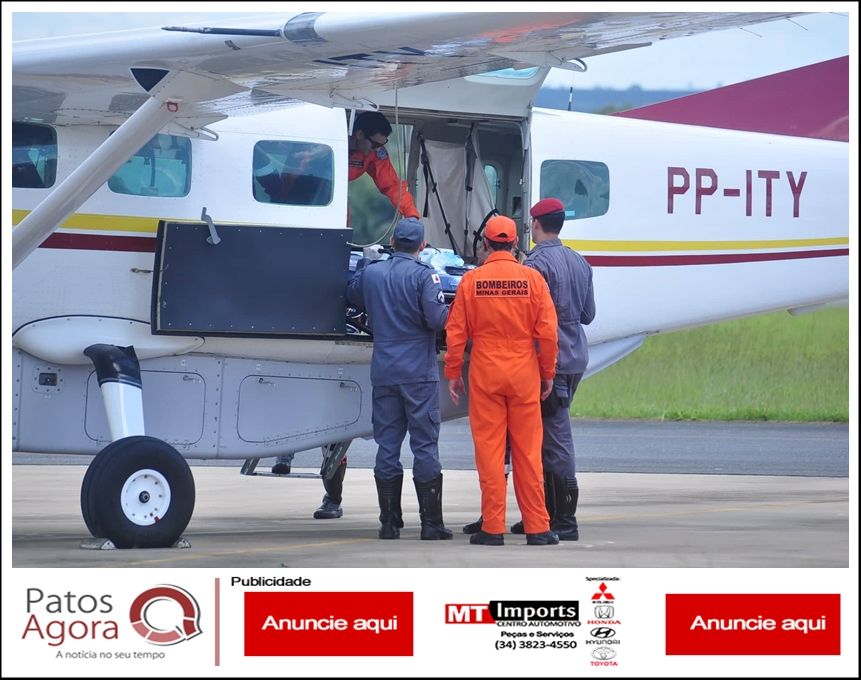 Avião do Corpo de Bombeiros transporta criança para Belo Horizonte após complicação em cirurgia | Patos Agora - A notícia no seu tempo - https://patosagora.net