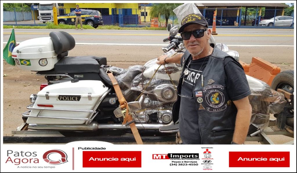 Você gostaria de viajar pelo Brasil e América do Sul em uma moto da polícia? Esse aposentado fez isso | Patos Agora - A notícia no seu tempo - https://patosagora.net