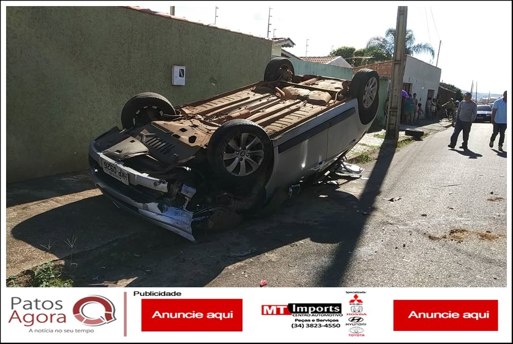 Condutor abandona veículo após colidir na traseira de picape e capotar | Patos Agora - A notícia no seu tempo - https://patosagora.net