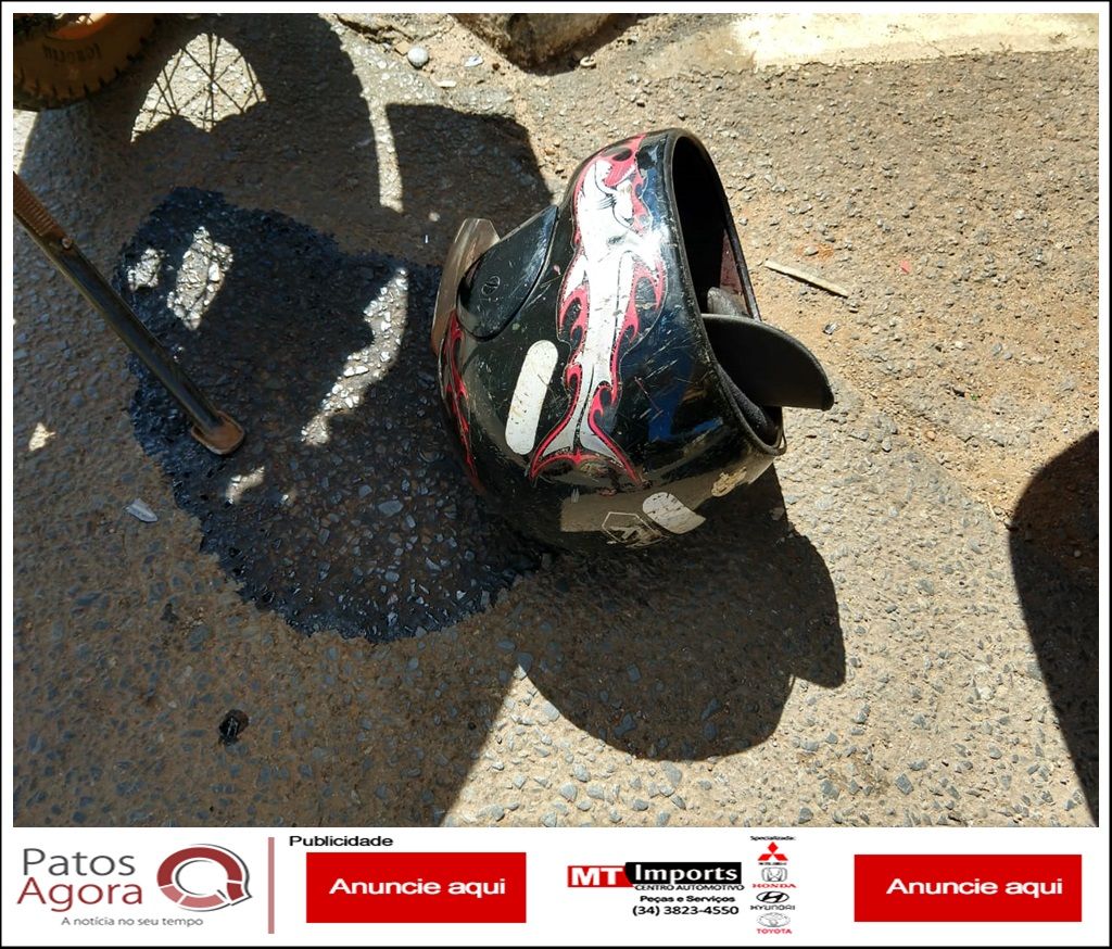 Motociclista fica ferido após ser atingido por veículo na praça do Mercado Municipal | Patos Agora - A notícia no seu tempo - https://patosagora.net