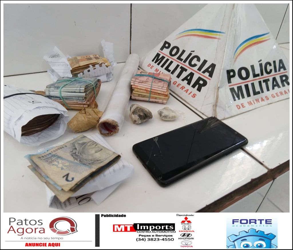 Casal é preso suspeito de tráfico e PM apreende dinheiro e drogas | Patos Agora - A notícia no seu tempo - https://patosagora.net