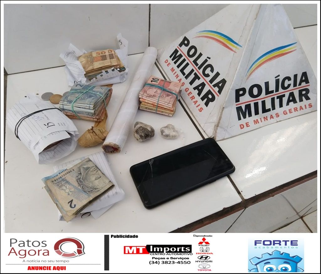 Casal é preso suspeito de tráfico e PM apreende dinheiro e drogas | Patos Agora - A notícia no seu tempo - https://patosagora.net