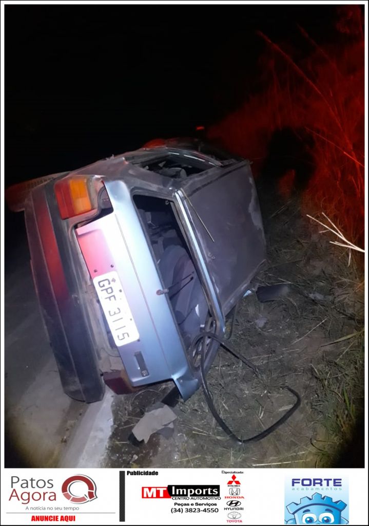 Motorista fica ferido após capotar veículo na rodovia MGC-354 | Patos Agora - A notícia no seu tempo - https://patosagora.net