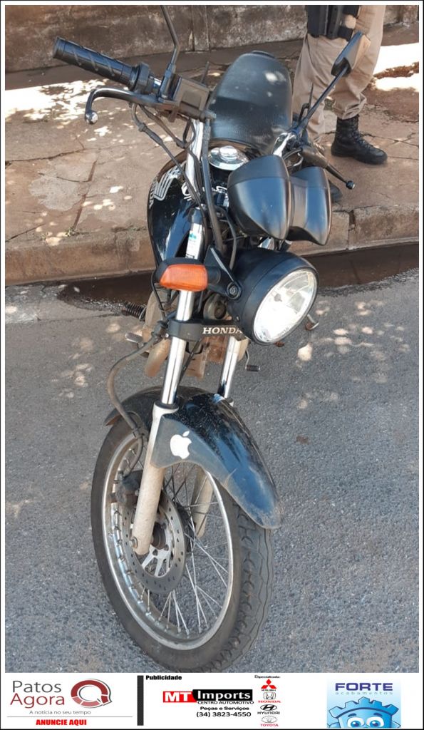 Homem de 25 anos é preso por receptação e PM recupera moto furtada | Patos Agora - A notícia no seu tempo - https://patosagora.net