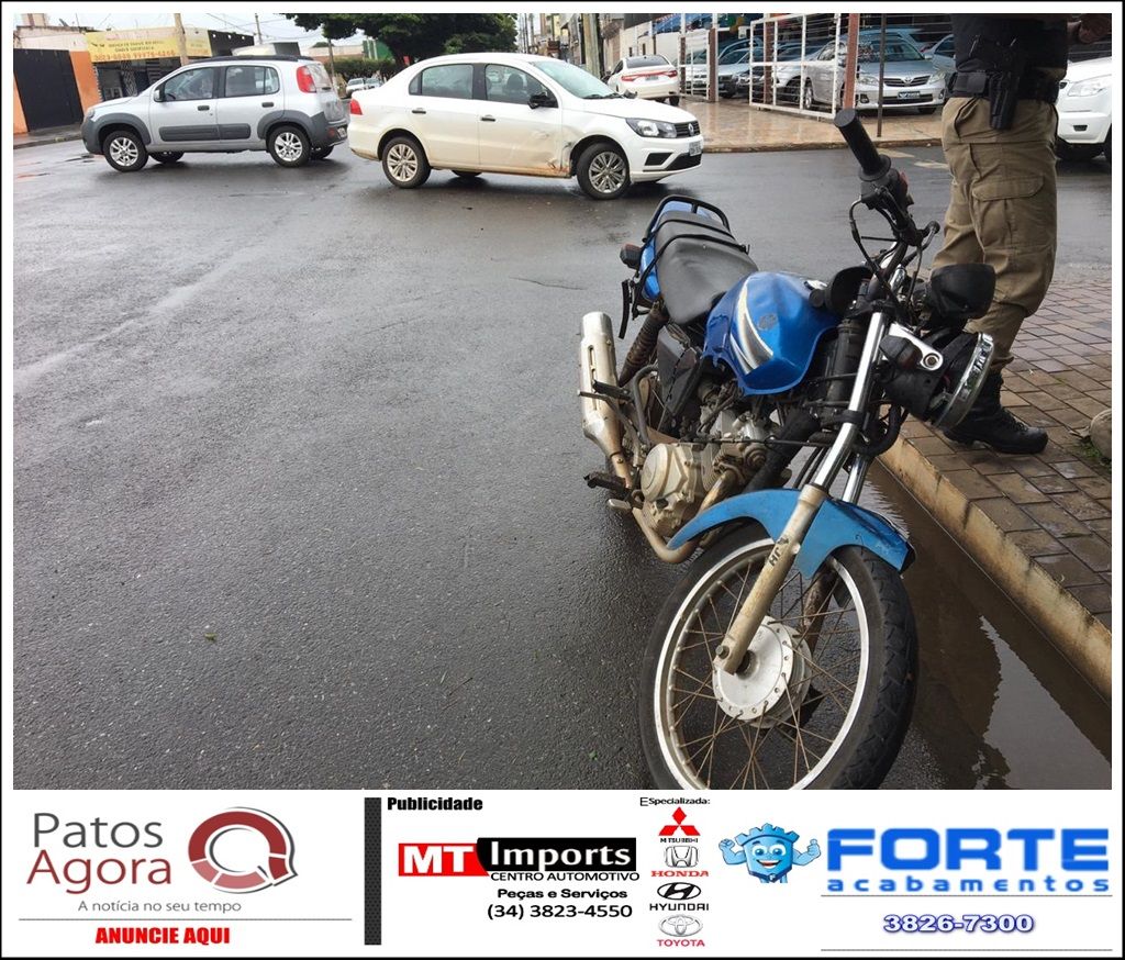 Motociclista fica ferido após ser colido por carro na Av. Paranaíba | Patos Agora - A notícia no seu tempo - https://patosagora.net