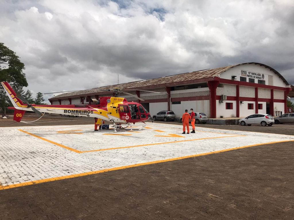 Paciente de Patos de Minas que sofreu infarto é transferido no helicóptero do Corpo de Bombeiros | Patos Agora - A notícia no seu tempo - https://patosagora.net