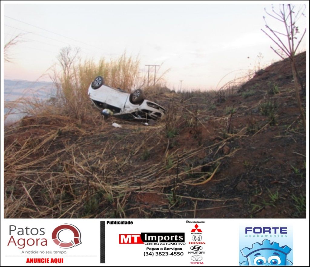 Queimada às margens da rodovia BR-354 provoca acidente, em Patos de Minas