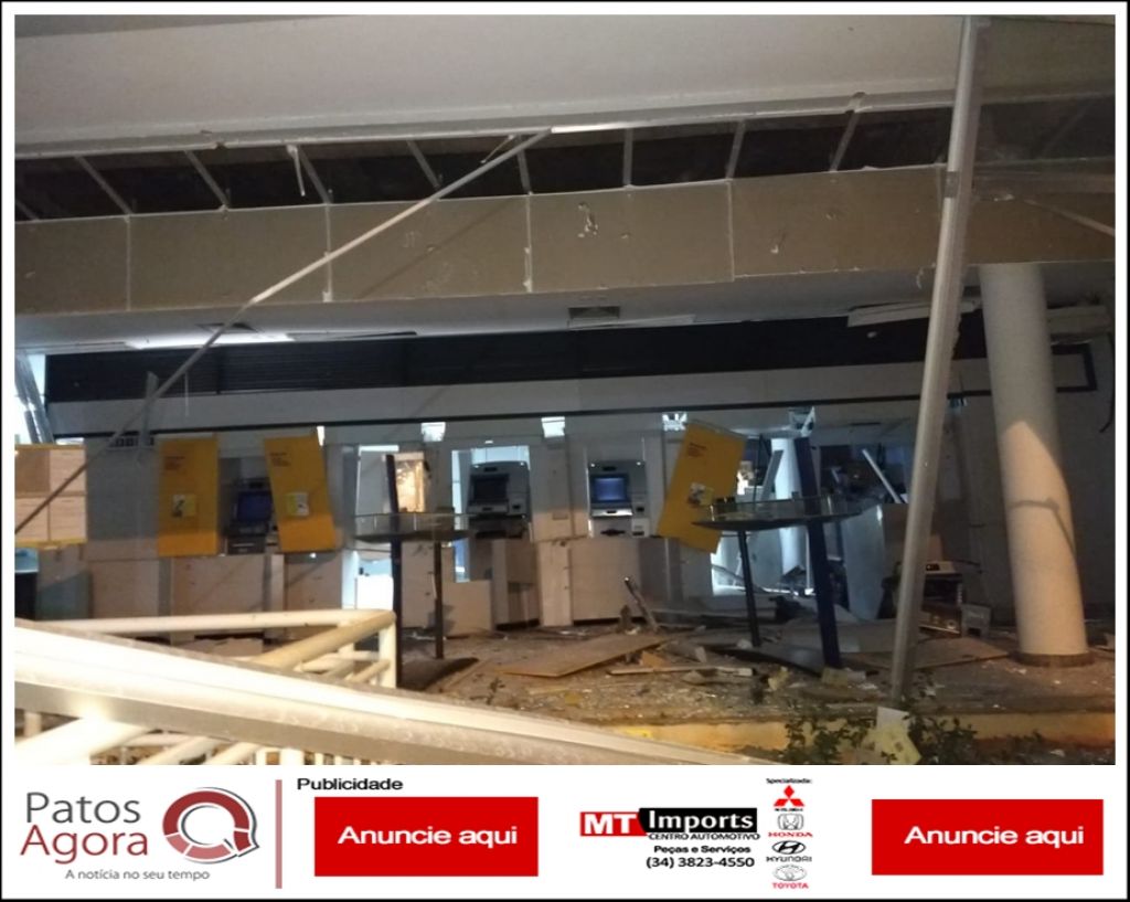 Bandidos explodem caixas eletrônicos de banco no município de Lagamar
