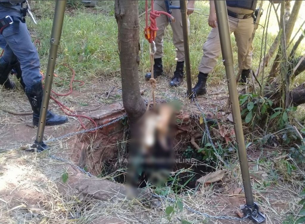 Bombeiros de Patrocínio retiram corpo de cisterna em fazenda de Monte Carmelo