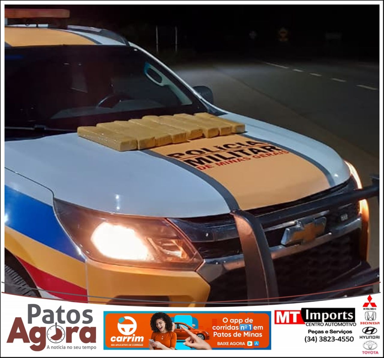 PM Rodoviária localiza barras de maconha em ônibus na BR-352