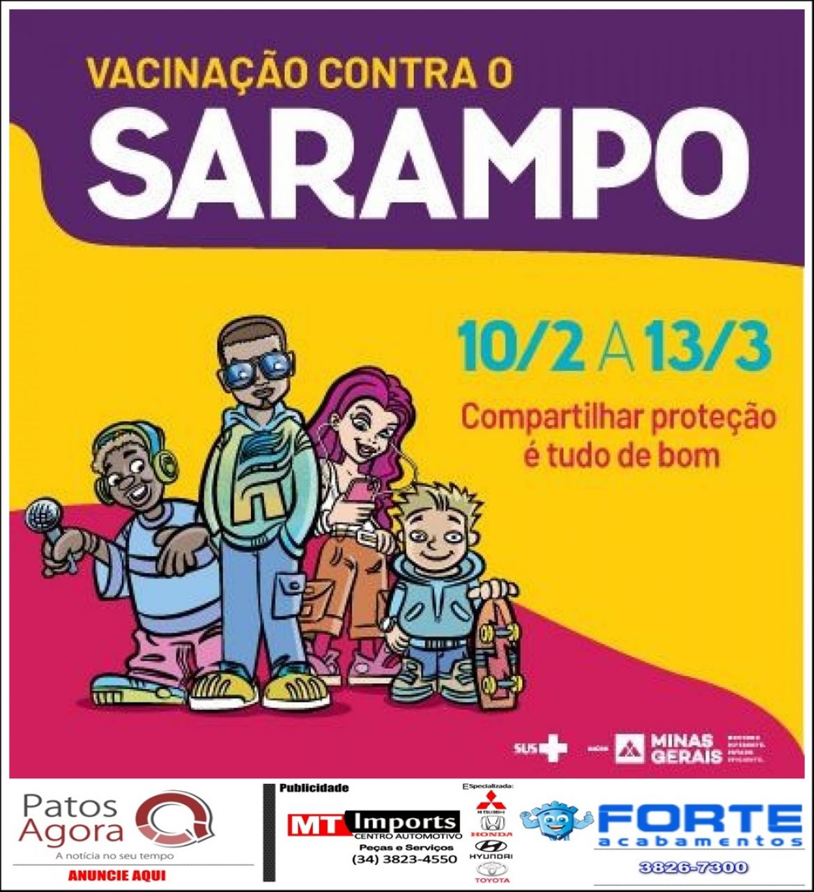 Dia D de vacinação contra o sarampo acontece nesse sábado