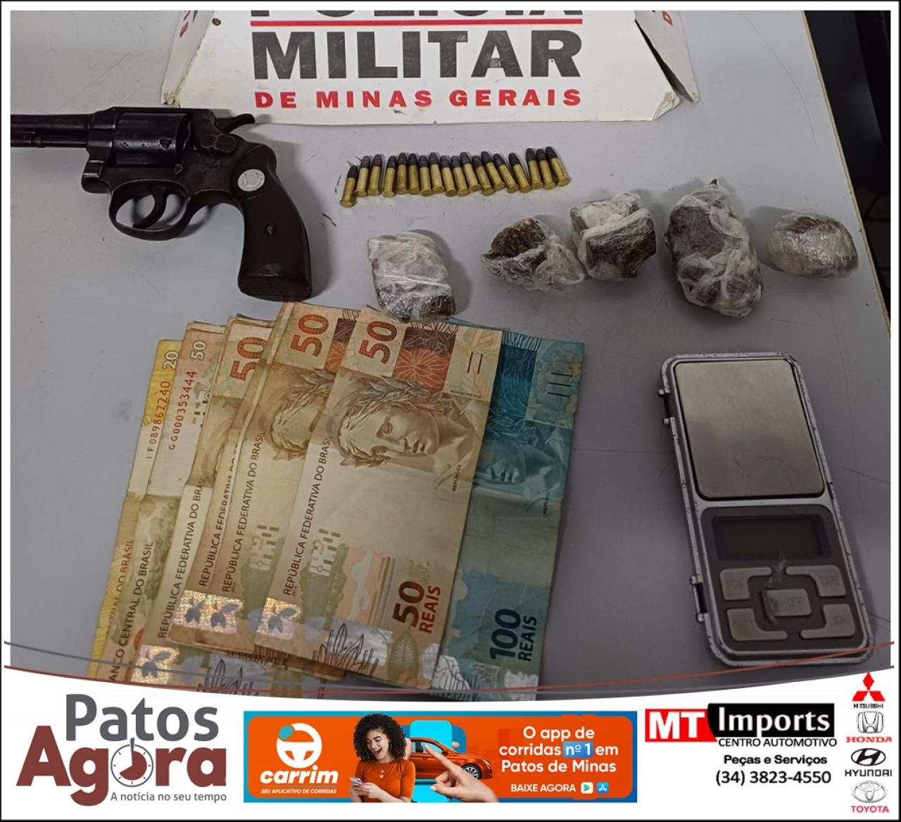 Polícia Militar apreende arma, drogas e dinheiro em operação no Jardim Esperança