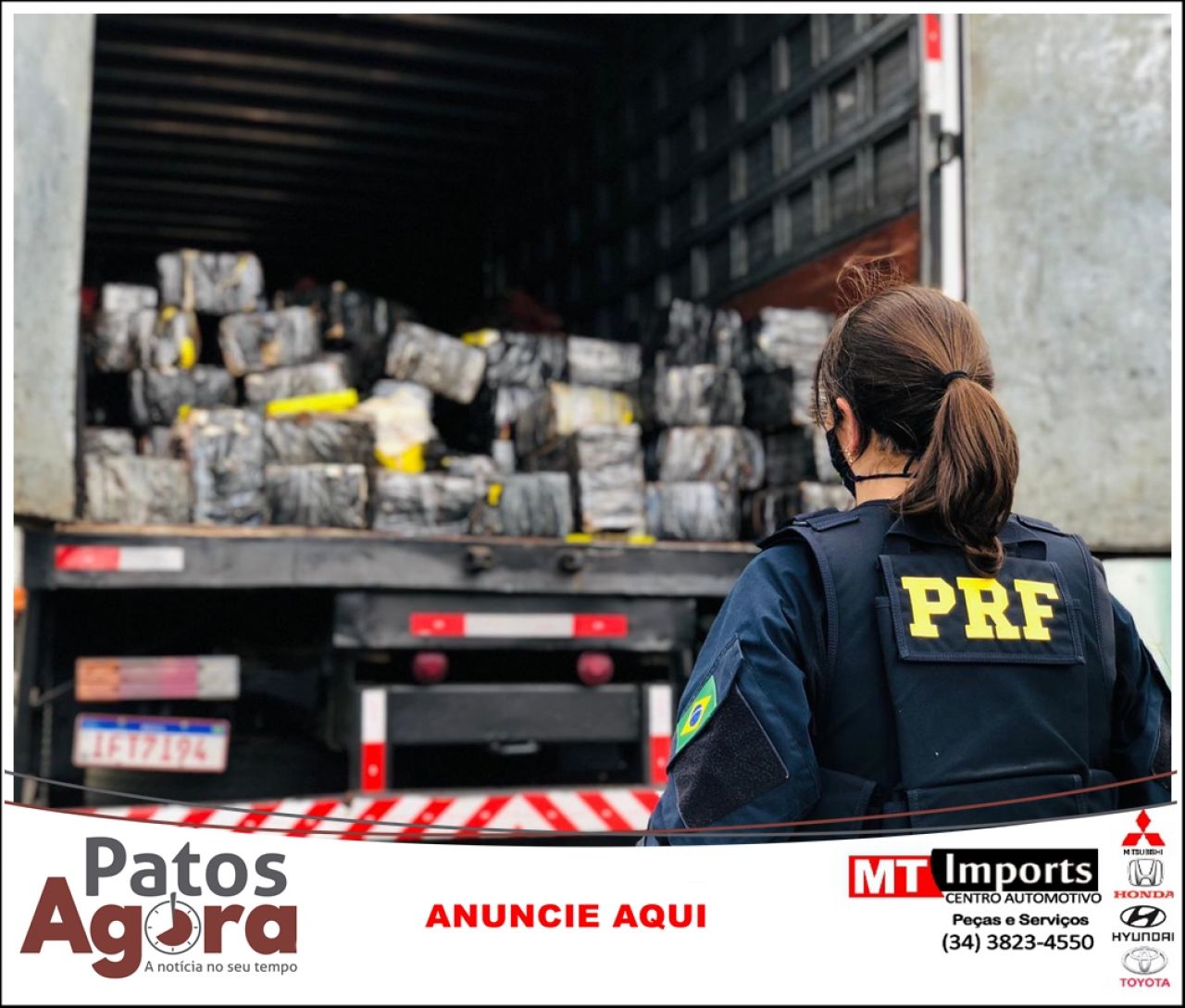 PRF localiza grande quantidade de maconha escondida em caminhão; veja o vídeo