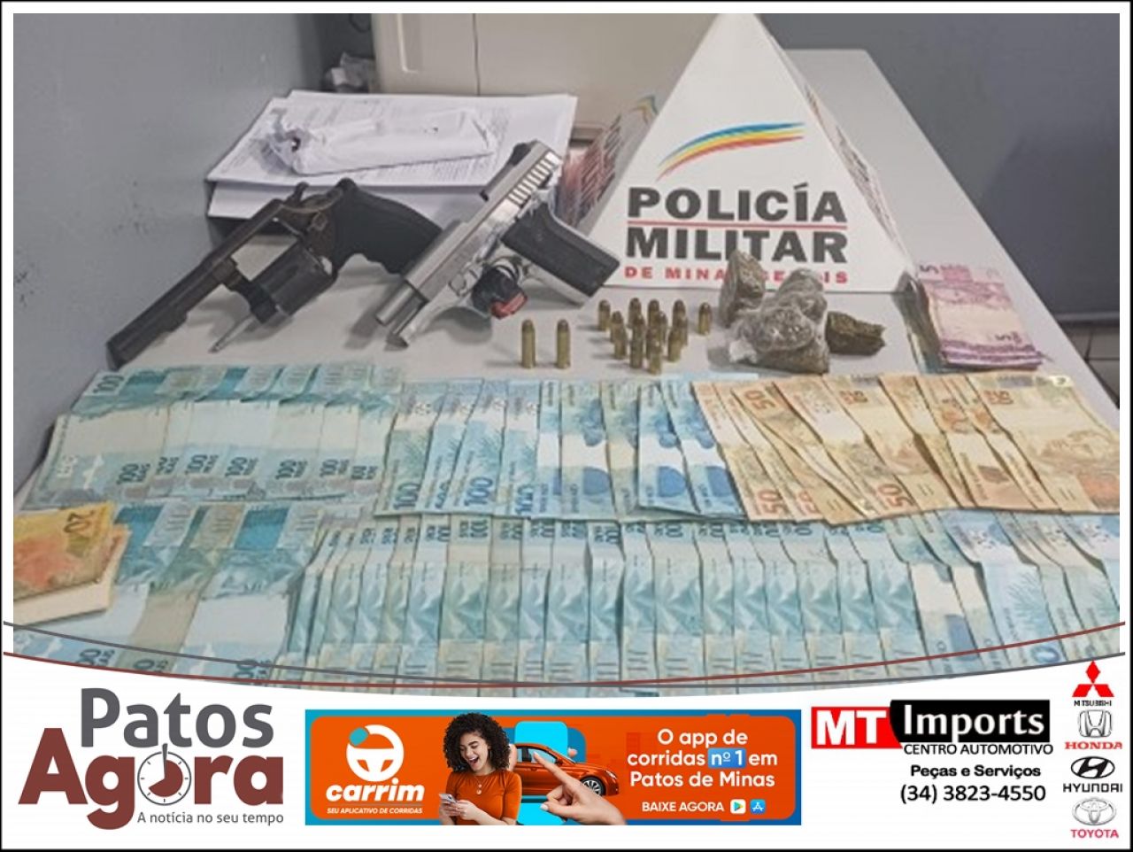 PM apreende armas, munições, drogas e dinheiro no Bairro Alto da Serra