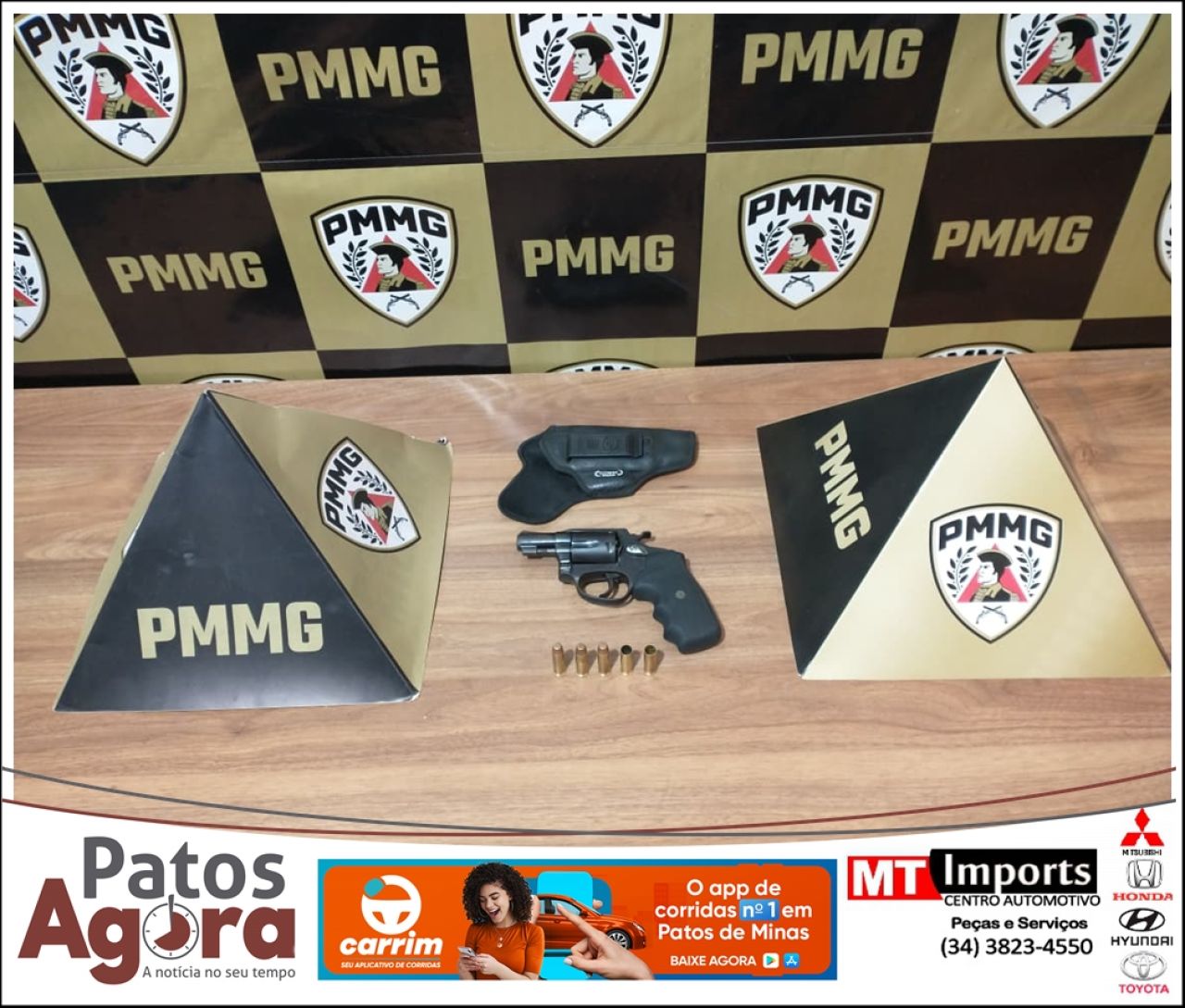 PM prende homem de 23 anos após disparos de arma de fogo em Guarda dos Ferreiros