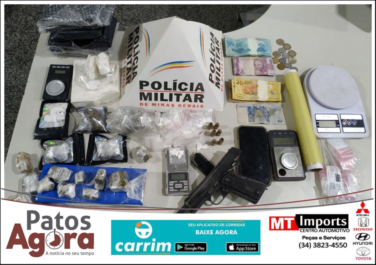 PM de São Gotardo prende indivíduo e apreende drogas e veículo adulterado