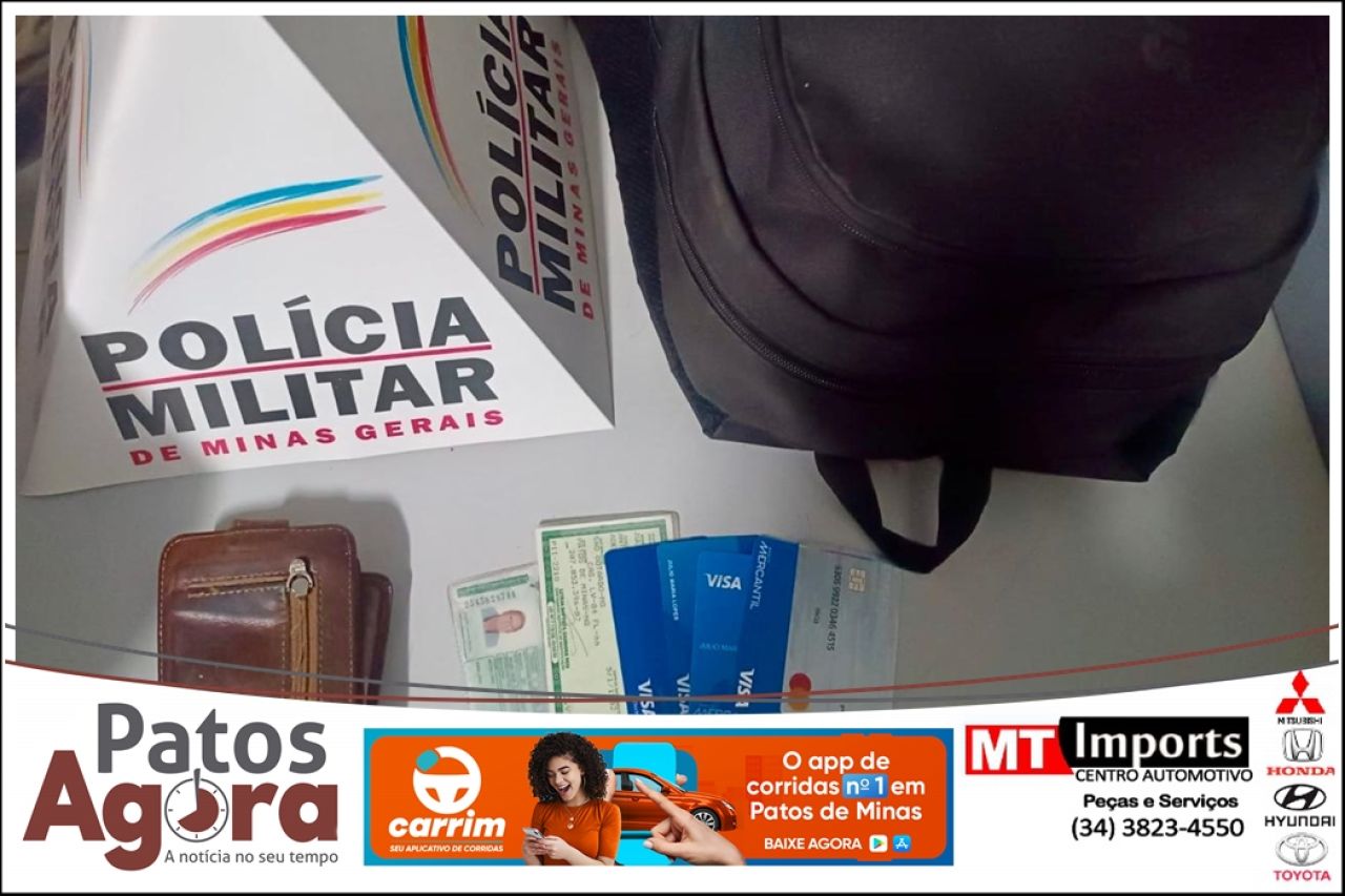 PM prende homem por furto e recupera mochila em Patos de Minas