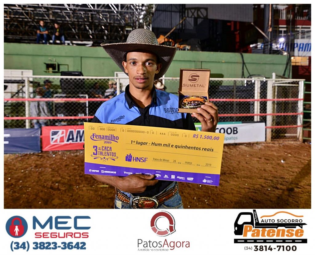 Welisson Ribeiro é campeão do 3º Rodeio Caça Talentos da Fenamilho 2019